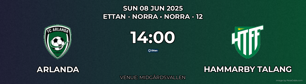 Arlanda vs Hammarby Talang Prediction match poster for Ettan - Norra fixture on SUN 08 JUN 2025