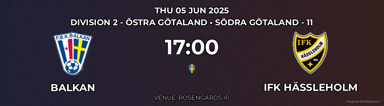 Balkan vs IFK Hässleholm Prediction match poster for Division 2 - Östra Götaland fixture on THU 05 JUN 2025