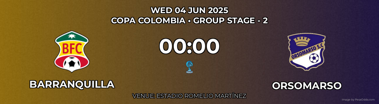 Barranquilla vs Orsomarso Prediction match poster for Copa Colombia fixture on WED 04 JUN 2025