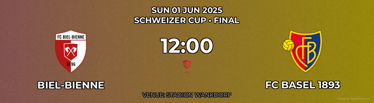 Biel-Bienne vs FC Basel 1893 Prediction match poster for Schweizer Cup fixture on SUN 01 JUN 2025