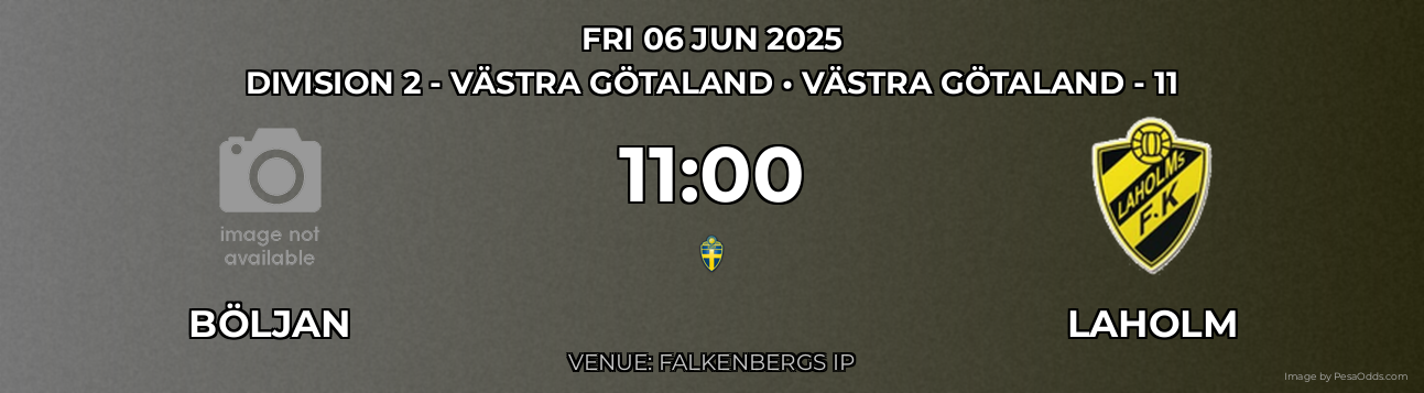 Böljan vs Laholm Prediction match poster for Division 2 - Västra Götaland fixture on FRI 06 JUN 2025