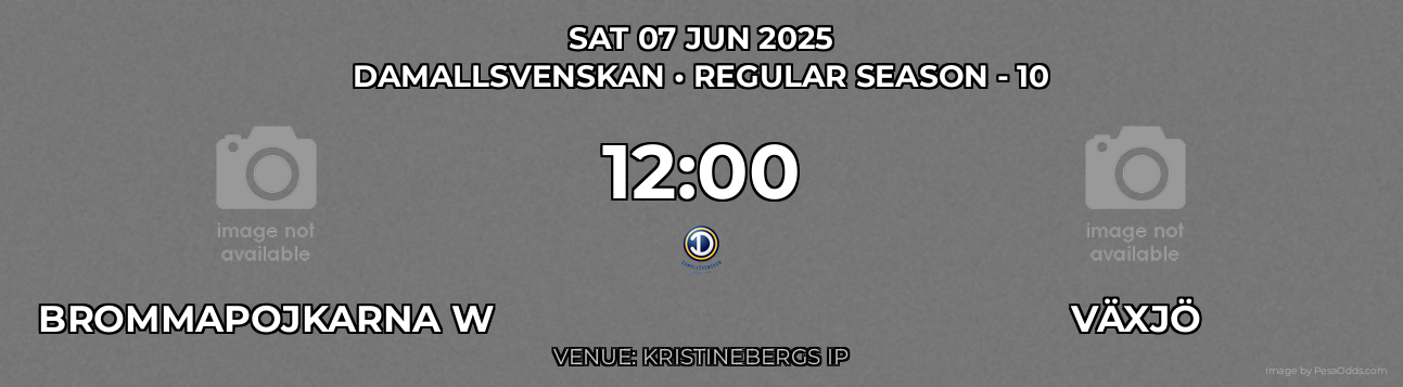 Brommapojkarna W vs Växjö Prediction match poster for Damallsvenskan fixture on SAT 07 JUN 2025