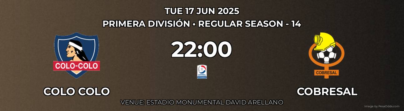 Colo Colo vs Cobresal Prediction match poster for Primera División fixture on TUE 17 JUN 2025