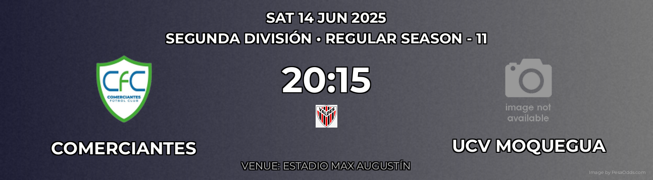 Comerciantes vs UCV Moquegua Prediction match poster for Segunda División fixture on SAT 14 JUN 2025