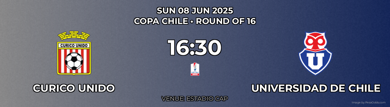 Curico Unido vs Universidad de Chile Prediction match poster for Copa Chile fixture on SUN 08 JUN 2025