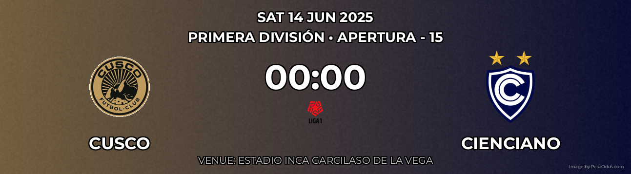 Cusco vs Cienciano Prediction match poster for Primera División fixture on SAT 14 JUN 2025