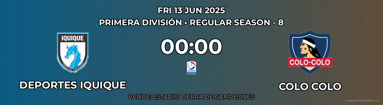 Deportes Iquique vs Colo Colo Prediction match poster for Primera División fixture on FRI 13 JUN 2025