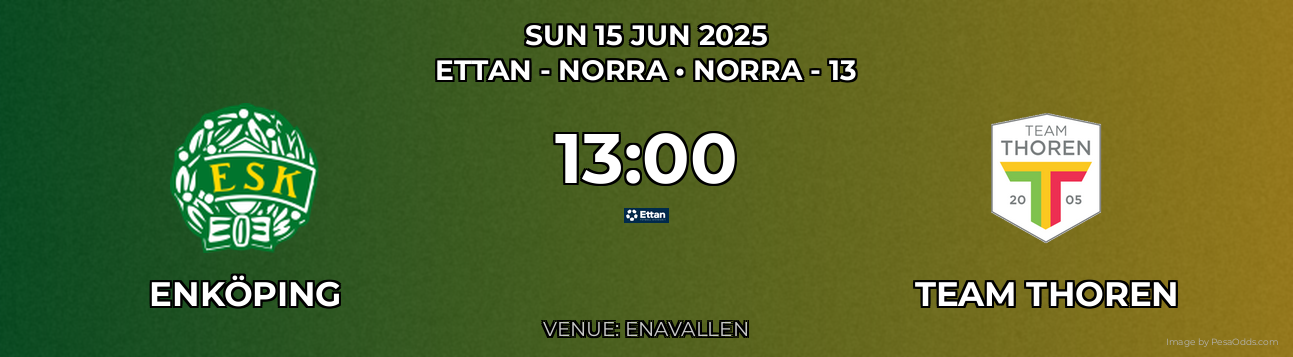 Enköping vs Team Thoren Prediction match poster for Ettan - Norra fixture on SUN 15 JUN 2025