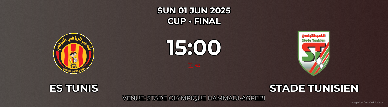 ES Tunis vs Stade Tunisien Prediction match poster for Cup fixture on SUN 01 JUN 2025