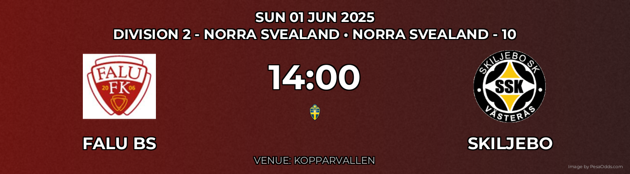 Falu BS vs Skiljebo Prediction match poster for Division 2 - Norra Svealand fixture on SUN 01 JUN 2025