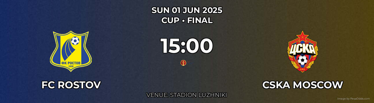 FC Rostov vs CSKA Moscow Prediction match poster for Cup fixture on SUN 01 JUN 2025