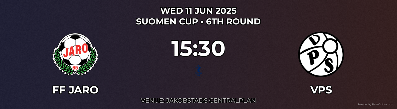 FF Jaro vs VPS Prediction match poster for Suomen Cup fixture on WED 11 JUN 2025