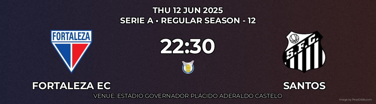Fortaleza EC vs Santos Prediction match poster for Serie A fixture on THU 12 JUN 2025