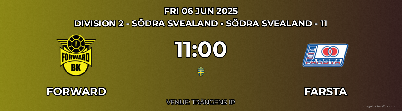 Forward vs Farsta Prediction match poster for Division 2 - Södra Svealand fixture on FRI 06 JUN 2025