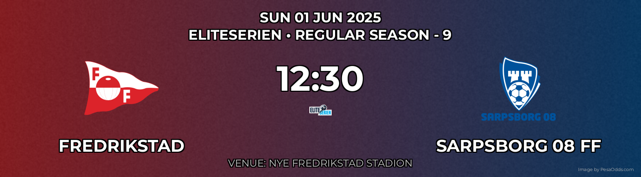 Fredrikstad vs Sarpsborg 08 FF Prediction match poster for Eliteserien fixture on SUN 01 JUN 2025