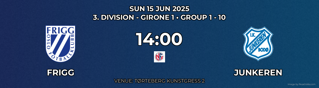 Frigg vs Junkeren Prediction match poster for 3. Division - Girone 1 fixture on SUN 15 JUN 2025