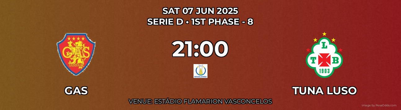 GAS vs Tuna Luso Prediction match poster for Serie D fixture on SAT 07 JUN 2025