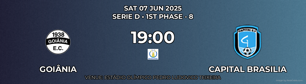 Goiânia vs Capital Brasilia Prediction match poster for Serie D fixture on SAT 07 JUN 2025