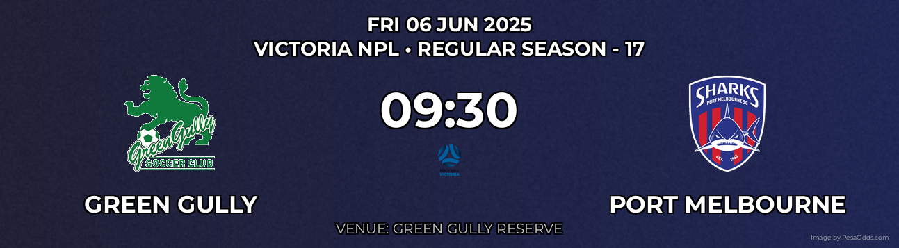 Green Gully vs Port Melbourne Prediction match poster for Victoria NPL fixture on FRI 06 JUN 2025