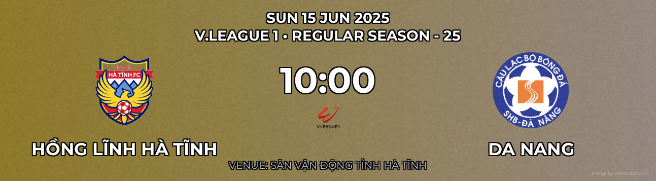 Hồng Lĩnh Hà Tĩnh vs Da Nang Prediction match poster for V.League 1 fixture on SUN 15 JUN 2025
