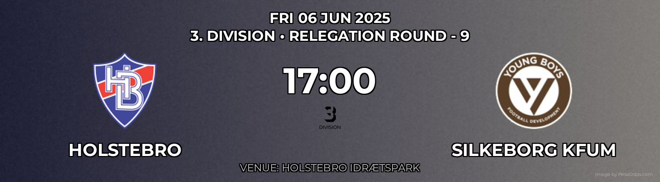 Holstebro vs Silkeborg KFUM Prediction match poster for 3. Division fixture on FRI 06 JUN 2025