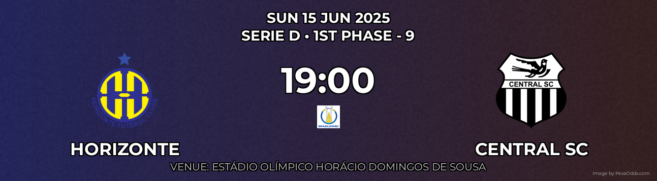 Horizonte vs Central SC Prediction match poster for Serie D fixture on SUN 15 JUN 2025