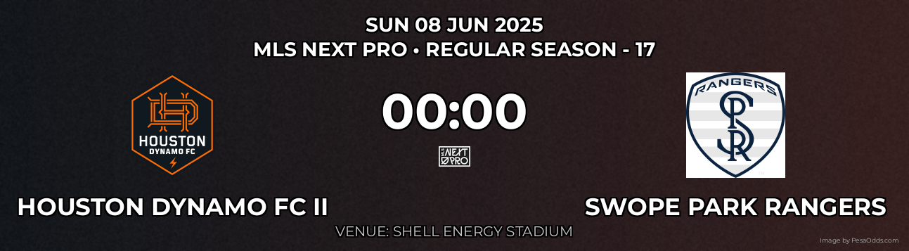 Houston Dynamo FC II vs Swope Park Rangers Prediction match poster for MLS Next Pro fixture on SUN 08 JUN 2025