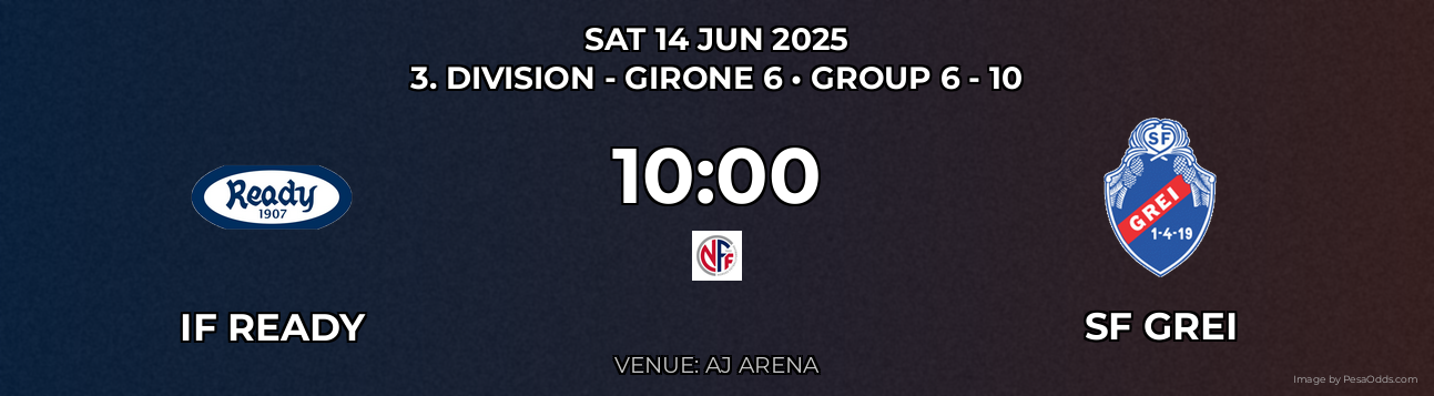 IF Ready vs SF Grei Prediction match poster for 3. Division - Girone 6 fixture on SAT 14 JUN 2025