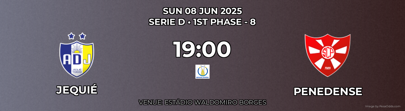 Jequié vs Penedense Prediction match poster for Serie D fixture on SUN 08 JUN 2025