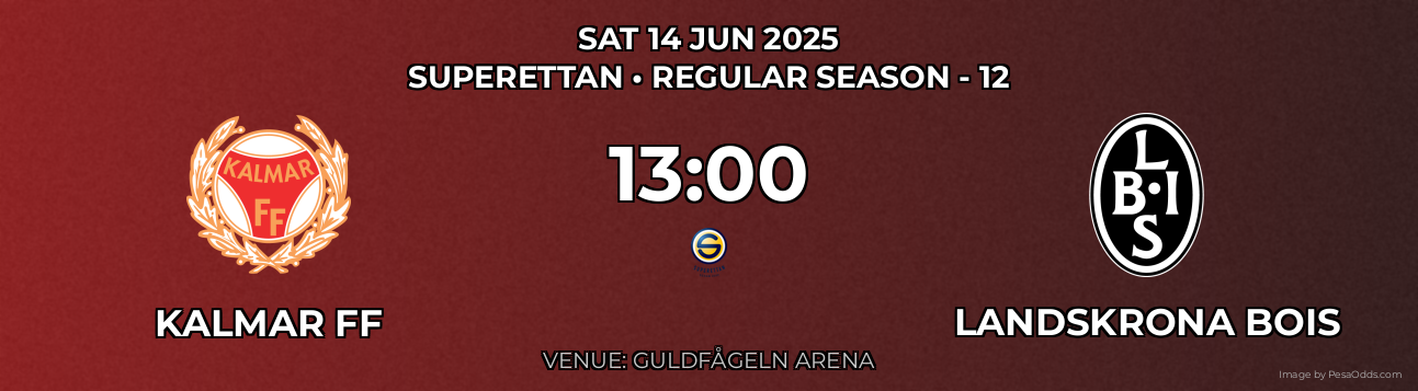 Kalmar FF vs Landskrona BoIS Prediction match poster for Superettan fixture on SAT 14 JUN 2025