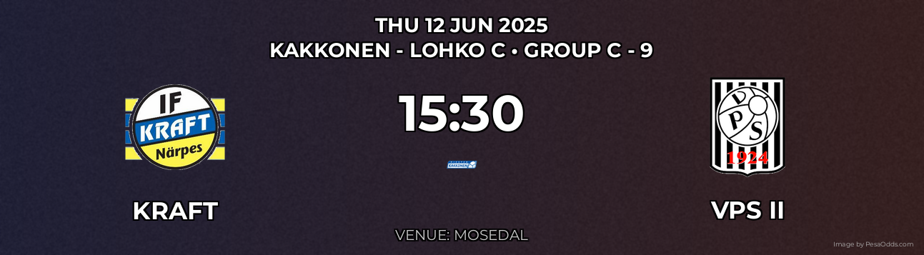 Kraft vs VPS II Prediction match poster for Kakkonen - Lohko C fixture on THU 12 JUN 2025