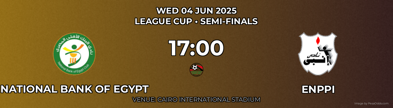 National Bank of Egypt vs Enppi Prediction match poster for League Cup fixture on WED 04 JUN 2025