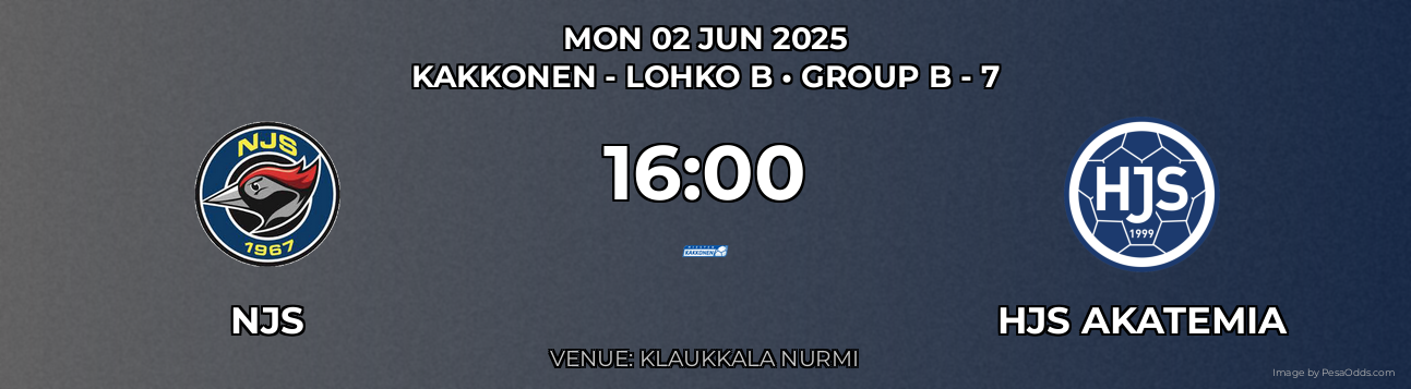 NJS vs HJS Akatemia Prediction match poster for Kakkonen - Lohko B fixture on MON 02 JUN 2025