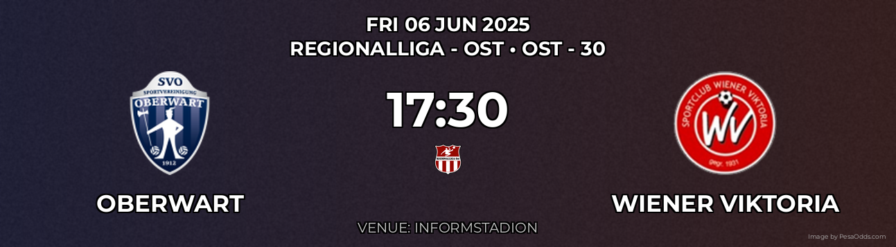 Oberwart vs Wiener Viktoria Prediction match poster for Regionalliga - Ost fixture on FRI 06 JUN 2025