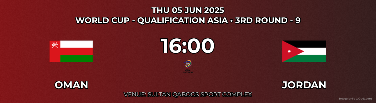 Oman vs Jordan Prediction match poster for World Cup - Qualification Asia fixture on THU 05 JUN 2025