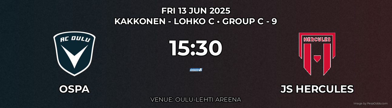 OsPa vs JS Hercules Prediction match poster for Kakkonen - Lohko C fixture on FRI 13 JUN 2025