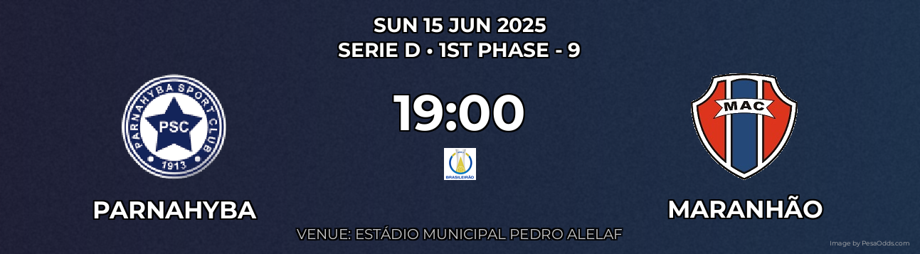 Parnahyba vs Maranhão Prediction match poster for Serie D fixture on SUN 15 JUN 2025