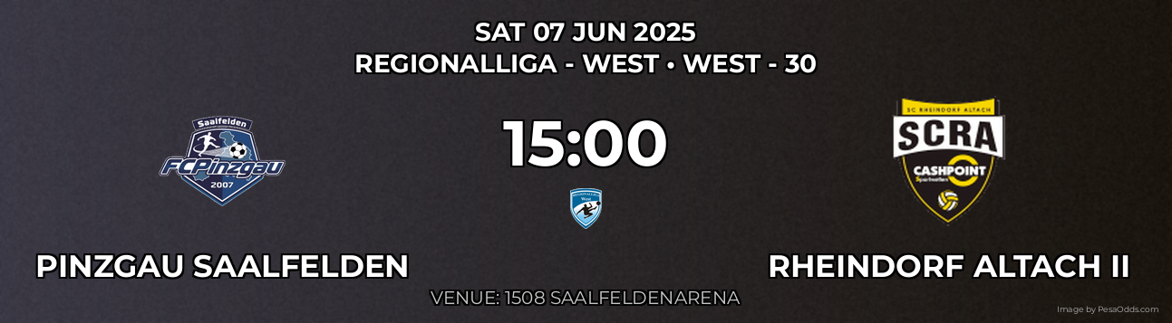 Pinzgau Saalfelden vs Rheindorf Altach II Prediction match poster for Regionalliga - West fixture on SAT 07 JUN 2025