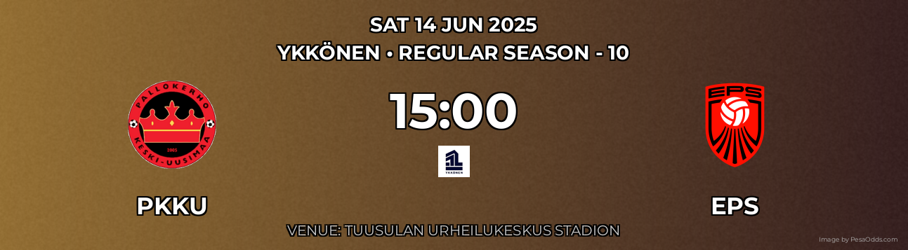 PKKU vs EPS Prediction match poster for Ykkönen fixture on SAT 14 JUN 2025