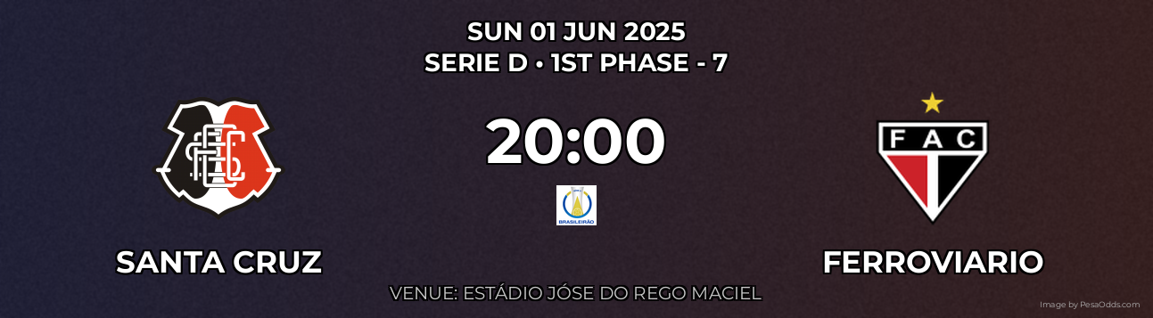 Santa Cruz vs Ferroviario Prediction match poster for Serie D fixture on SUN 01 JUN 2025