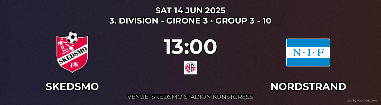 Skedsmo vs Nordstrand Prediction match poster for 3. Division - Girone 3 fixture on SAT 14 JUN 2025