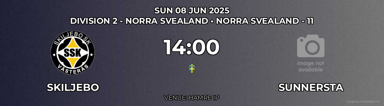 Skiljebo vs Sunnersta Prediction match poster for Division 2 - Norra Svealand fixture on SUN 08 JUN 2025