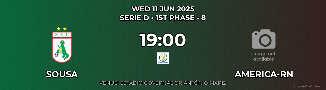 Sousa vs America-RN Prediction match poster for Serie D fixture on WED 11 JUN 2025