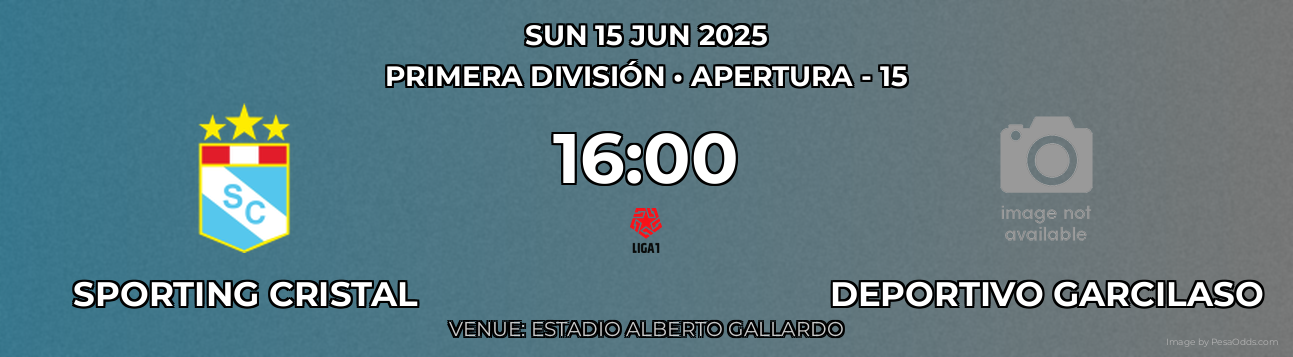 Sporting Cristal vs Deportivo Garcilaso Prediction match poster for Primera División fixture on SUN 15 JUN 2025