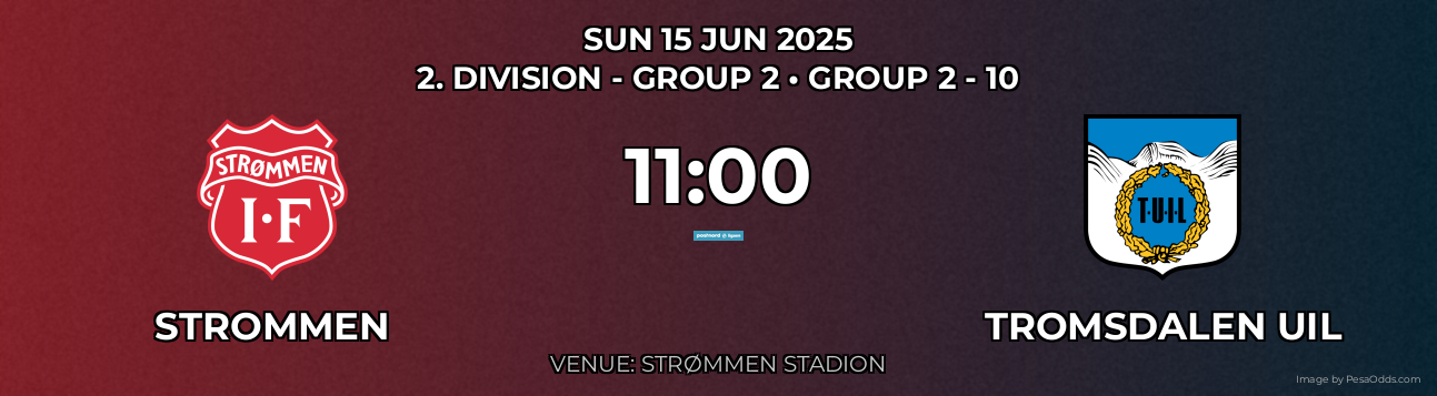 Strommen vs Tromsdalen Uil Prediction match poster for 2. Division - Group 2 fixture on SUN 15 JUN 2025