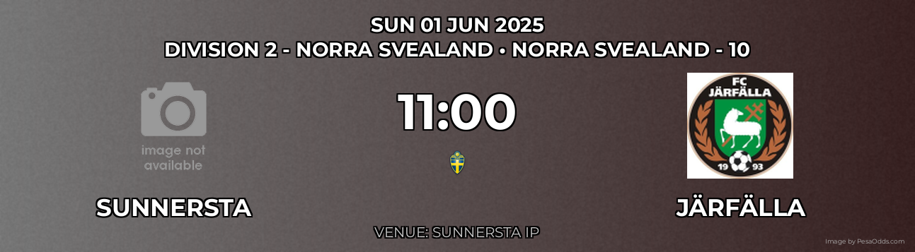 Sunnersta vs Järfälla Prediction match poster for Division 2 - Norra Svealand fixture on SUN 01 JUN 2025