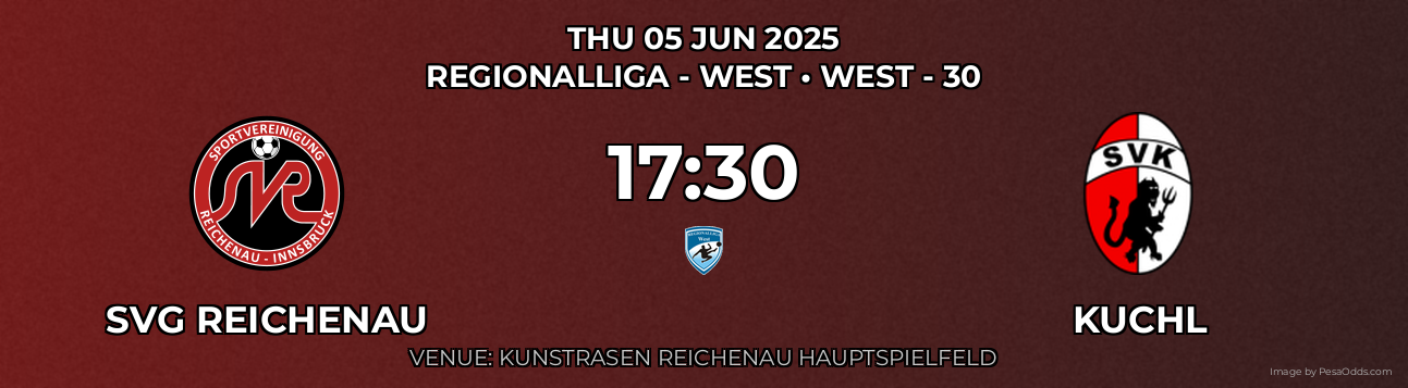 SVG Reichenau vs Kuchl Prediction match poster for Regionalliga - West fixture on THU 05 JUN 2025