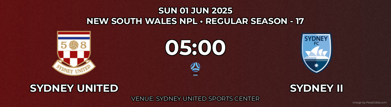 Sydney United vs Sydney II Prediction match poster for New South Wales NPL fixture on SUN 01 JUN 2025