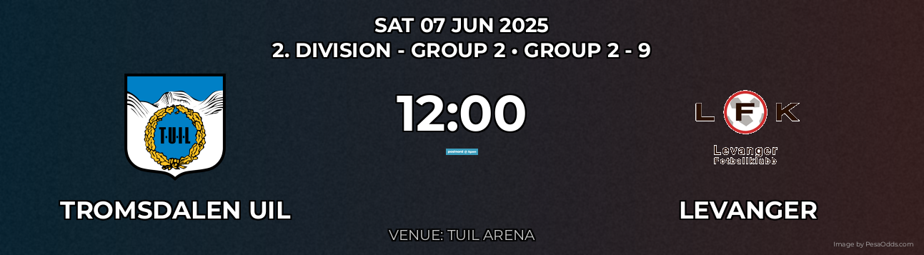 Tromsdalen Uil vs Levanger Prediction match poster for 2. Division - Group 2 fixture on SAT 07 JUN 2025