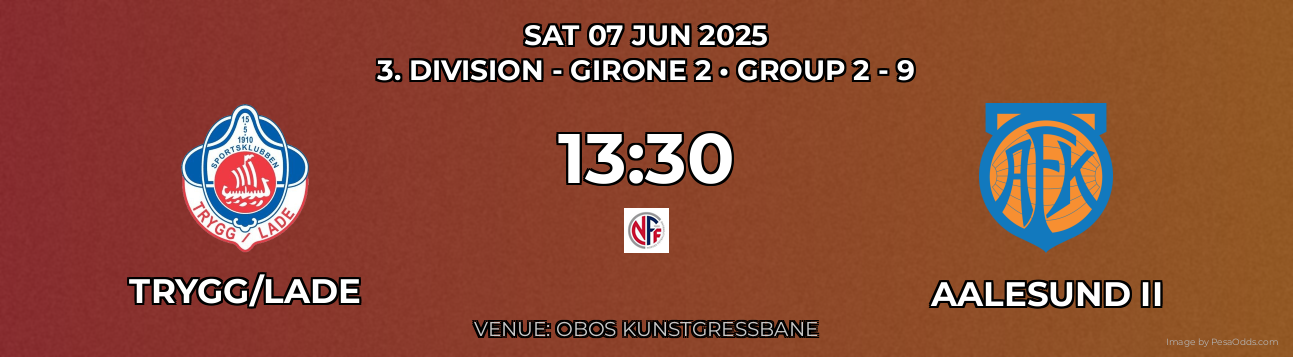 Trygg/Lade vs Aalesund II Prediction match poster for 3. Division - Girone 2 fixture on SAT 07 JUN 2025